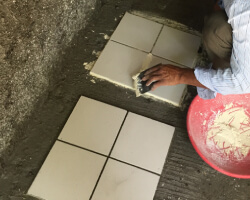 For filling the joints between tiles/ stones